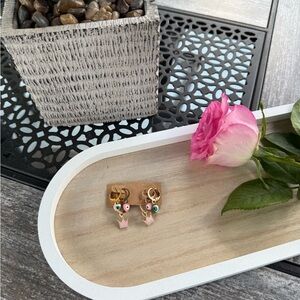 Gold & Pink Charm Earrings🤍